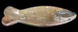 Fish-Shaped Fossil Goniatite Dish (Brown) - Stoneware #62455-1